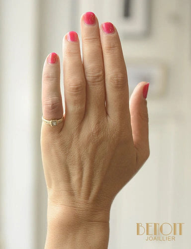 Bague 46 Solitaire Princesse or jaune 58 Facettes A9698