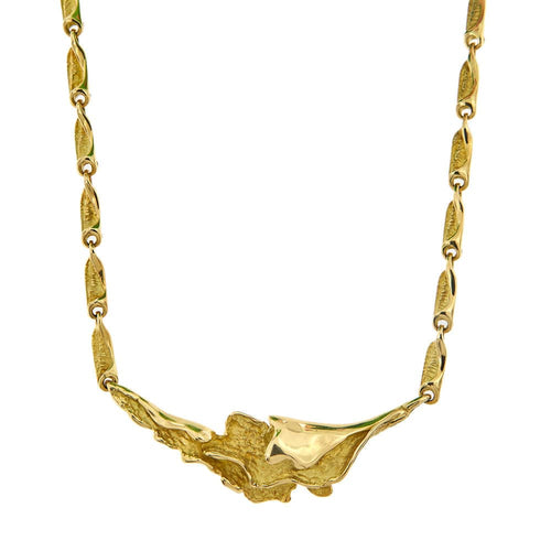 Collier Collier feuille or jaune 58 Facettes 34514