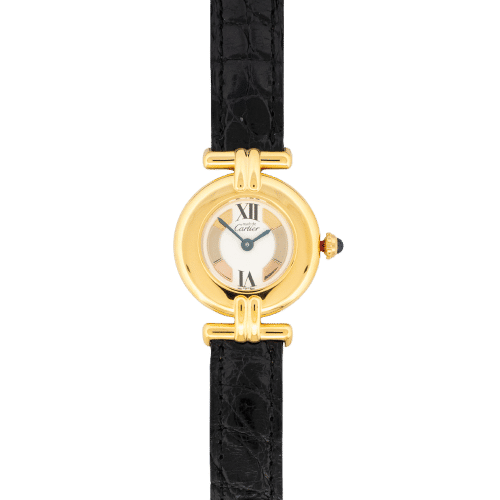 Montre Cartier - Montre Must Colisée 24 mm en vermeil, cadran trinity ivoire 58 Facettes
