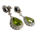 Earrings Art Deco style platinum earrings with diamonds, sapphires and pears 58 Facettes Q27B