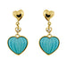 Boucles d'oreilles DAMIANI - Boucles d'oreilles coeur avec diamants et turquoises 58 Facettes 37515