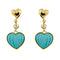 Boucles d'oreilles DAMIANI - Boucles d'oreilles coeur avec diamants et turquoises 58 Facettes 37515