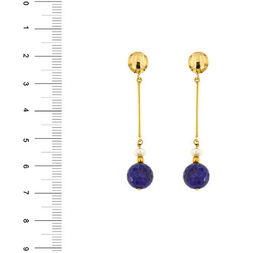 Boucles d'oreilles avec perles et lapis-lazuli