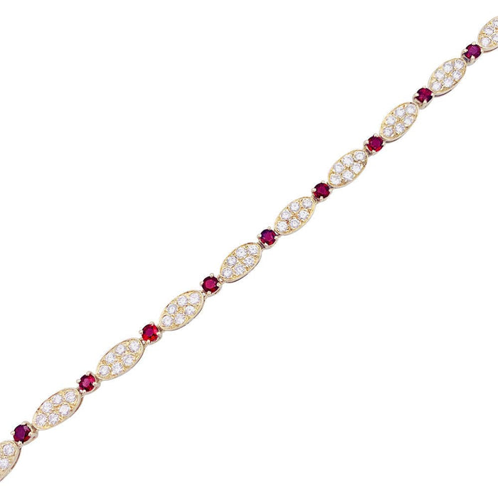 Bracelet Bracelet vintage Van Cleef & Arpels, diamants, rubis, or jaune. 58 Facettes 33758