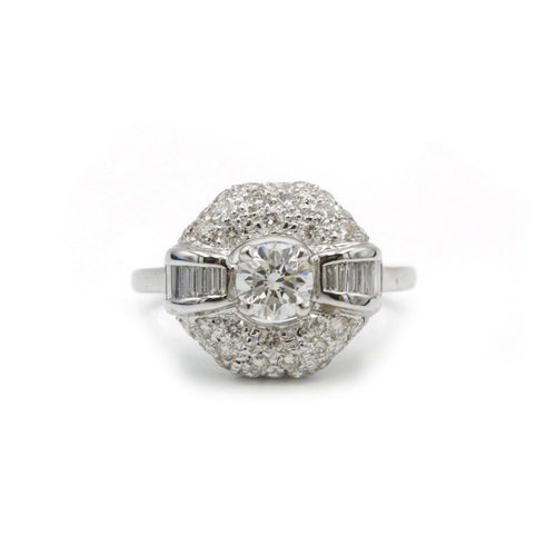 Bague 54 Bague - Or blanc et diamants 58 Facettes 1037