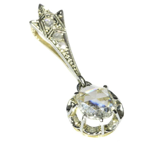 Pendentif Big Rose Cut Diamond Art Deco Pendant Belle Epoque 58 Facettes 17317-0278