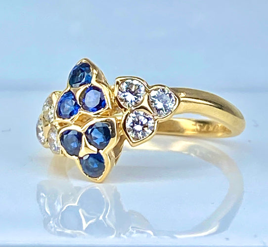 Mauboussin - Bague en or jaune 18 carats et saphirs et diamants