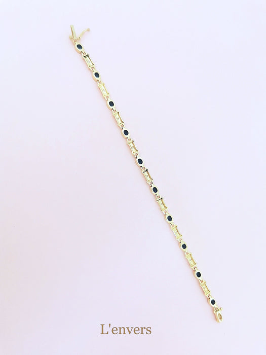 Bracelet Bracelet or jaune saphirs et diamants 58 Facettes AA 1689