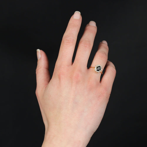 Bague 55 Bague occasion marguerite saphir diamants 58 Facettes 24-009