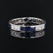 Ring 54 Old alliance in platinum calibrated sapphires diamonds 58 Facettes 24-005