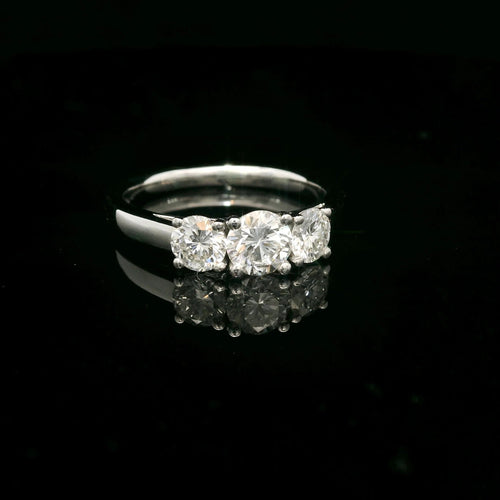 Bague White gold diamond Trilogy ring 58 Facettes