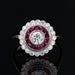 Bague 54 Bague diamants rubis calibrés style Art Déco 58 Facettes 24-180