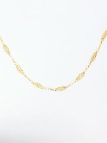 Collier Collier chaine Art Nouveau maille filigrane or jaune 58 Facettes 1152.2