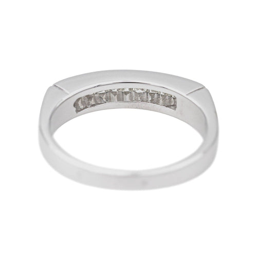 Bague 53 Bague Demi alliance Or blanc Diamant 58 Facettes 4274093RV