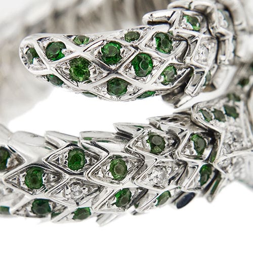 Bague Bague dragon avec émeraudes et diamants 58 Facettes 38003