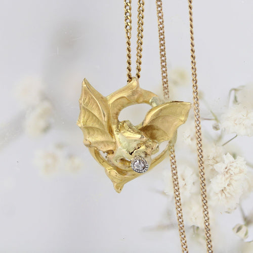 Pendentif ancien chimère diamant et sa chaine