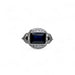 Ring 52 Platinum Art Deco Ring Sapphire Diamonds. 58 Facettes