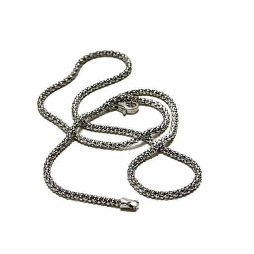 Popcorn mesh chain necklace in white gold 58 Facettes REF24007-171