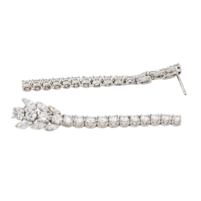 Boucles d'oreilles Pendantes Or blanc Diamant