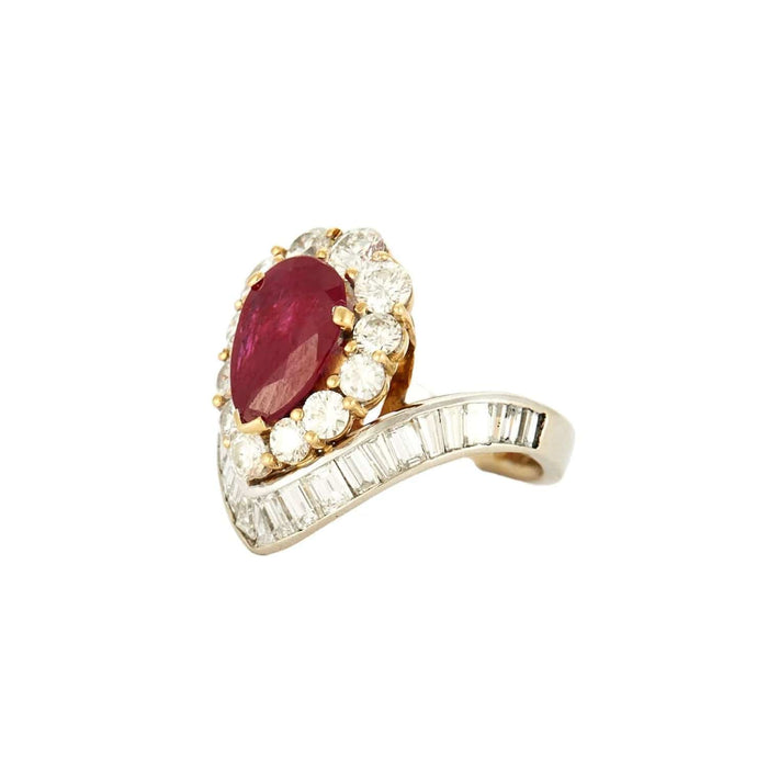 Bague 52 Bague pompadour rubis et diamants 58 Facettes BO/230062/