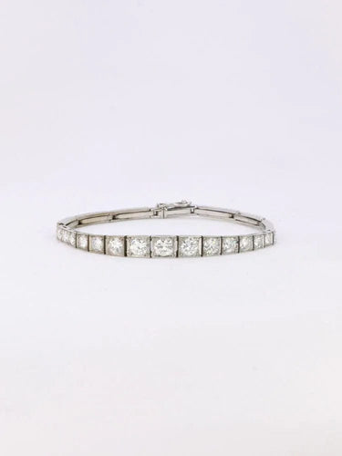 Bracelet Bracelet ligne diamants or blanc platine 58 Facettes J437