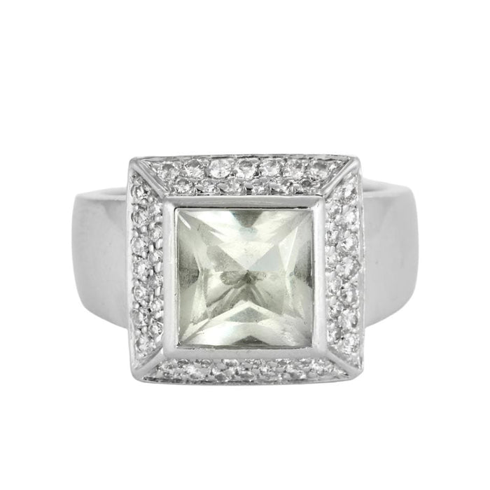 Bague 52 A.ROURE - Bague or blanc, aigue-marine et diamants 58 Facettes 240557