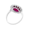 Bague 54 Bague Pompadour rubis, platine, or blanc, diamants. 58 Facettes 33832