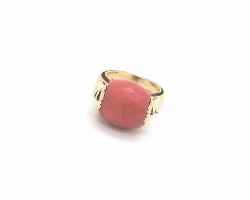 Bague or jaune et corail