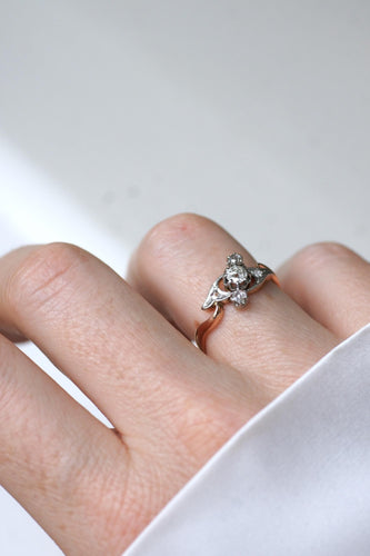 Bague 53 Bague Toi et Moi diamants, or rose et platine 58 Facettes