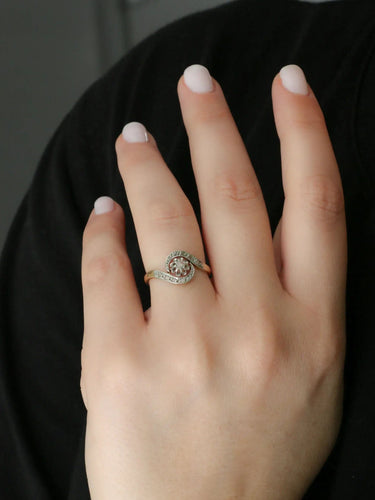 Bague 55 Bague tourbillon diamants taille rose 58 Facettes J353