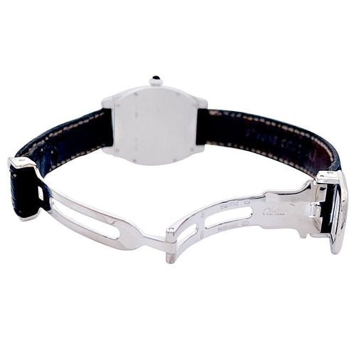 Montre Montre Cartier, "Tortue Chinoise", platine, or blanc, cuir. 58 Facettes 32591