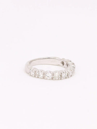 Bague Alliance or blanc diamants taille ancienne 58 Facettes J609