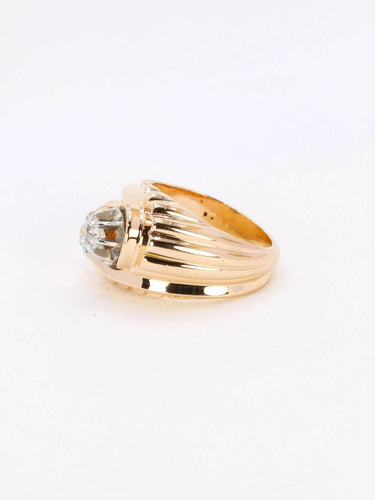 Bague 49 Bague tank or platine diamant taille ancienne 0.25ct 58 Facettes J194