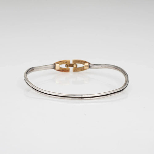 Bracelet CARTIER - Bracelet jonc vintage années 70 argent massif or jaune 58 Facettes G13441