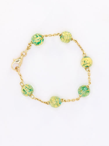 Collier Bracelet chaine or jaune perles de Murano 58 Facettes 1CA0000004/1