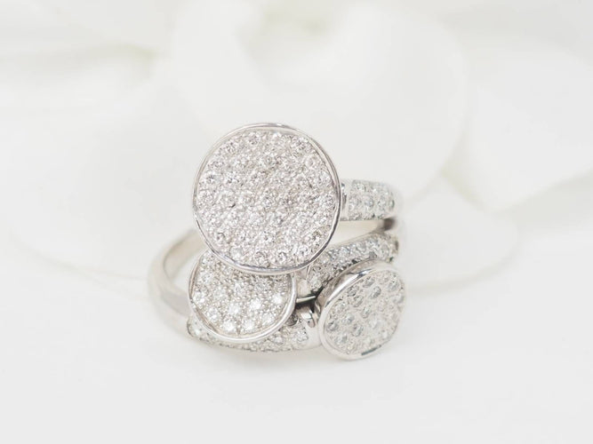 Bague 55 Bague en or blanc et diamants 58 Facettes 33085