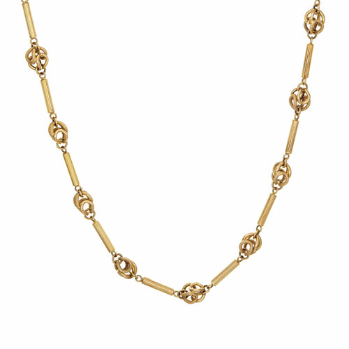 Collier Collier à maillons fantaisie Vintage en or jaune à maillons défilés Estate 58 Facettes G12257