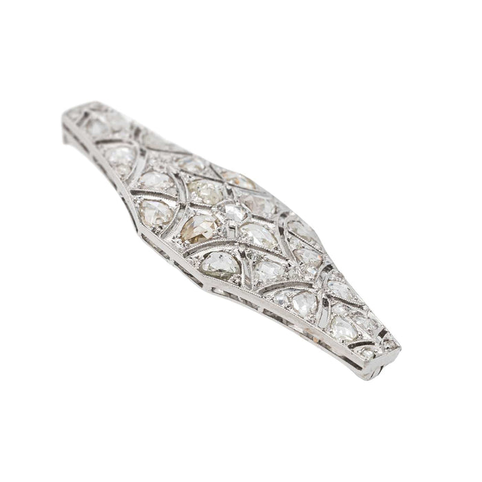 Broche Epingle Or blanc Diamant