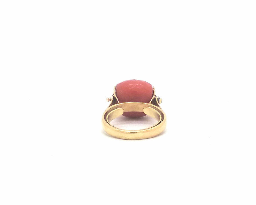 Bague or jaune et corail