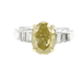 Bague Bague or blanc diamant jaune 3.50cts 58 Facettes