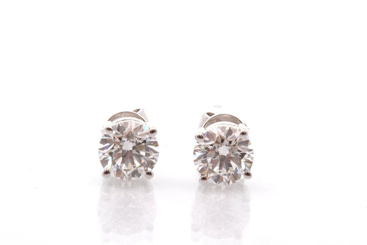 Boucles d'oreilles Puces d'oreilles diamants 1,30cts et 1,31cts 58 Facettes 27803-27804
