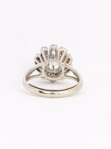 Bague marguerite or blanc diamants 1,10 ct