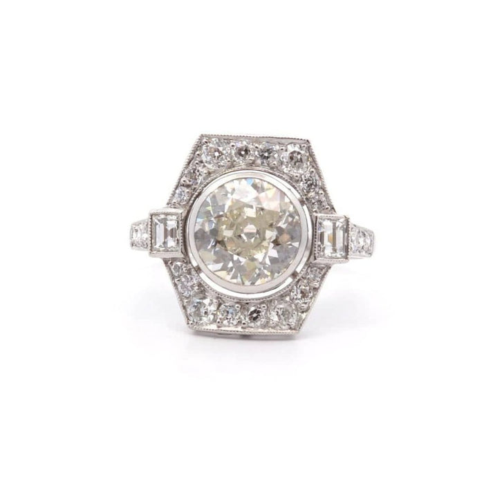 Bague 54 Bague Art Déco diamant de 1,86cts K/P1 en platine 58 Facettes 26075-25993