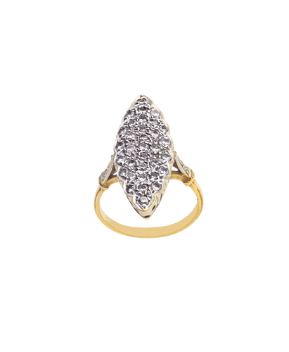 Bague Marquise Or jaune Or blanc Diamant