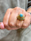 Bague 55 Bague ancienne en or jaune et turquoises 58 Facettes