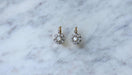 Boucles d'oreilles Dormeuses Marguerite Diamants Taille Rose 58 Facettes