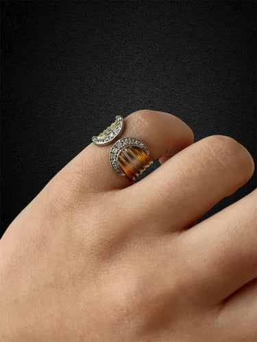 Bague Alliance en or trois tons avec diamants 58 Facettes