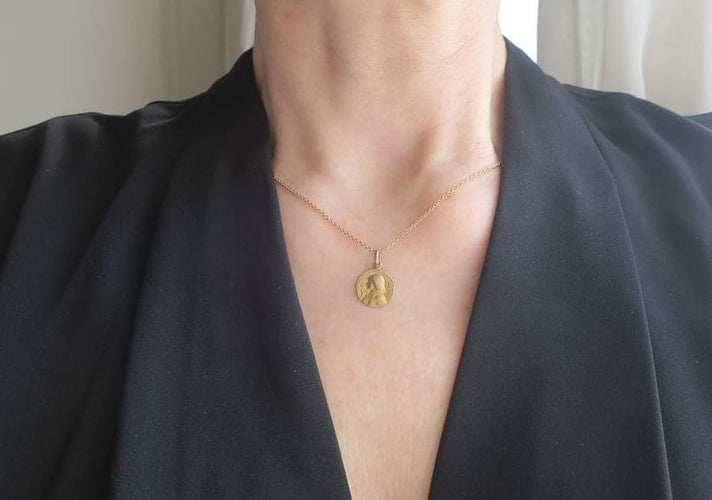 Pendentif Médaille pendentif Jeanne d’Arc biface 58 Facettes