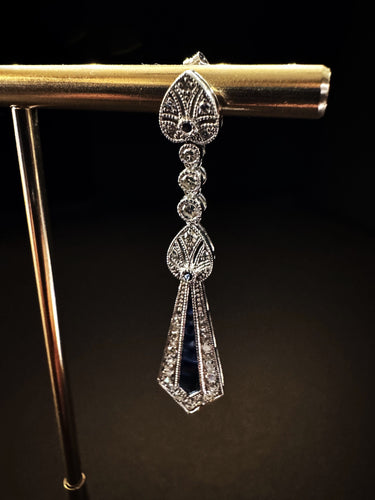 Boucles d'oreilles Boucles d'oreilles saphir et diamant 58 Facettes