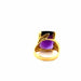 Ring 56 Yellow Gold & Amethyst Cocktail Ring 58 Facettes 41-GS35477-1